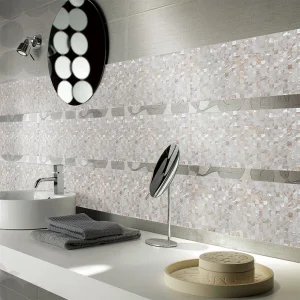 Mother of Pearl Tile Backsplash Linear Wall Subway Tile, Natural Shell Mosaic Brick Kitchen/Bath Tiles