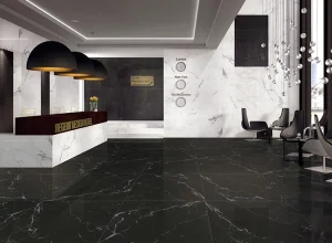 Nero Marquina Mable Black and White Porcelain Floor Walls Tile Kitchen Bathroom Dark Rustic 24X48 Marcopolo Tiles Price Ceramics