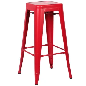 Vintage Traditional Style Counter Height Iron Stackable Bar Stools for Dining Living Room Hotel Use