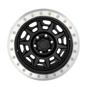 Matt Black High Performance Alloy Wheel with Silver True Beadlock