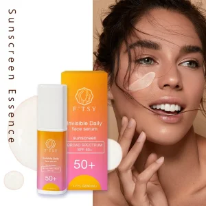 Custom Logo Organic Vegan Natural Sun Protection Finished Tinted Broad Spectrum Brightening Mineral SPF50 Sunblock Sunscreen Serum