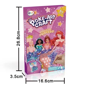 Poke Art Kits-Magical Princesses DIY Crafts Toys for Kids Ages 4-12 Birthday Christmas Gifts Party Favors Girls Polyester