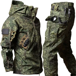 Custom Soft Shell Tactical Uniform Waterproof Jacket Pant Camouflage Thickened Breathable uniform