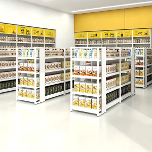 Customized Color Size Convenience Store Gondola Shelving Market Steel Display Shelves Heavy Duty Supermarket Snack Display Rack