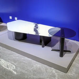 Wholesale Luxury Modern Coffee Tables Glass &amp; Sintered Stone for Office Home