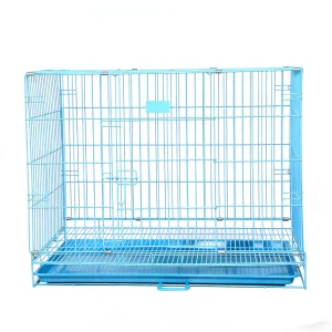Foldable Metal Wire Dog Cage with Removable Tray