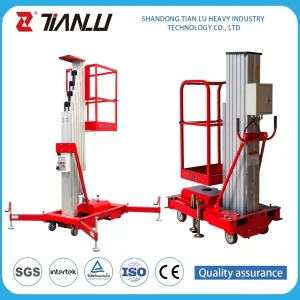 Factory Direct 10 Meter Hydraulic Single Mast Lift for Warehouse Maintenance Tasks