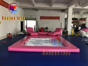 Inflatable Pink Pool with Lounge Chair