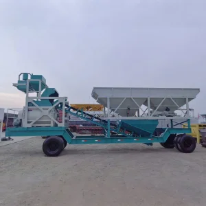 35m3/H Mini Portable Mobile Concrete Mixing Plant with Twin-Shaft Mixer