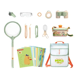Kids Pretend Play Outdoor Adventure Explore Toy Insect Catching Observation Sketching Kits for Children Stem Toys with Backpack