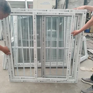 Factory Direct Price UPVC Latest Burglar Bars Security Window Design UPVC Double Glazed Sliding windows