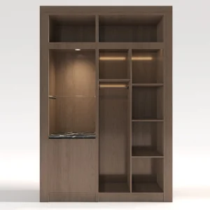Customizable Furniture Minimalist Minibar with Hidden Compartments and Luggage Rack