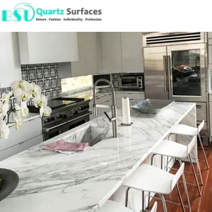 Veined Quartz Stone for Kitchen Dining Table Top