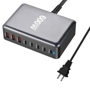 New Arrival 5c3a 600W GaN Charger Pd Fast Charging Stations USB C Wall Charger Laptop Desktop Charger Universal Adapter