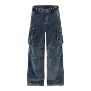 Calorie Sportswear Wholesale Custom Casual Sports Regular Fit 100% Cotton Corduroy Acid Wash Breathable Men's Jogger Pants