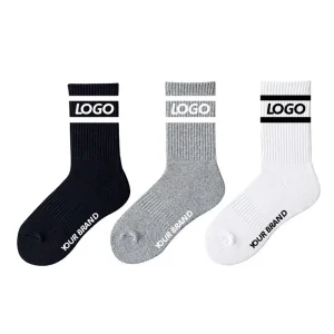 Mens Dress Wholesale Customized Manufacturer Good Quality Unisex Outdoor Sports Jacquard Striped Basketball Cotton Running Ankle Formal Custom Logo Crew Socks