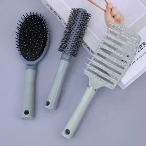 Hot Selling Custom Salon Hair Styling Tool Set 3pcs Nylon Hair Brush-Detangling Massage-Cushion Curly Hair Brush Set