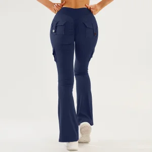 High-Waisted Pocket Yoga Pants Cargo Flared