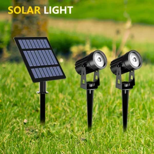 IP65 Waterproof Outdoor Ground Auto on/off Solar Landscape Spotlights Wall Lights for Garden Yard Driveway Porch Walkway Pool