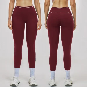 Wholesale Women Fitness Gym Tights Custom Logo Nylon Compression High Waist Women Yoga Pants Leggings Activewear