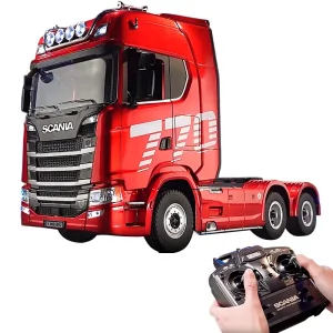 Authentic Scania 770S V8 1:18 Scale Container Tow Truck RC Trailer Semi-truck 2.4GHz Proportional Radio Control with LED Lights
