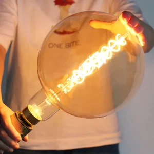 Tianfan Giant Vintage Edison LED Bulb G200 Spiral LED Filament 6W Dimmable Specialty Big Decorative Light Bulb 110V 220V E26 E27