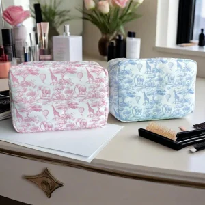 RTS Women Travel 4 Sizes Waterproof Toile Pouchette Zipper Bag