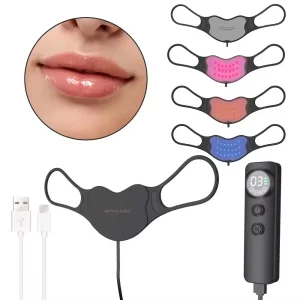 High-Quality Beauty and Personal Care USB Rechargeable Wearable Silicone Lip Mask with Photonic LED Red Light Therapy
