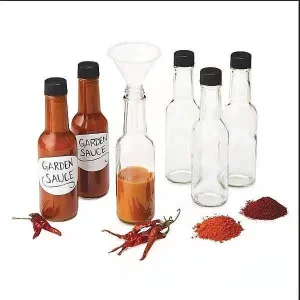 5oz Woozy Round Sauce Glass Bottle with Plastic Cap