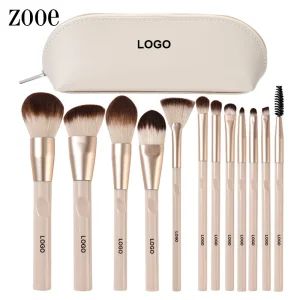 Custom Logo 12pcs Synthetic Hair Professional Unusual Makeup Brushes Make Up Brush Only Pro Luxury Makeup Brush Set