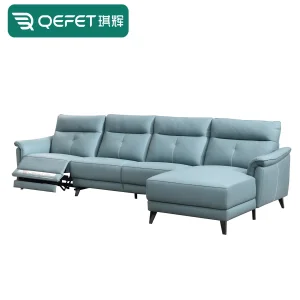 Modern European L-Shaped Modular Sofa Leather Recliner