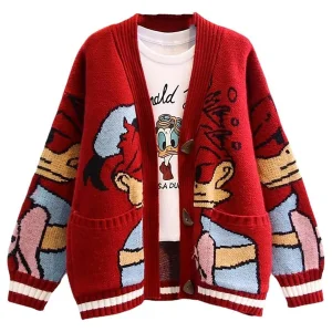 Custom Jacquard Winter Cardigan Women Sweater