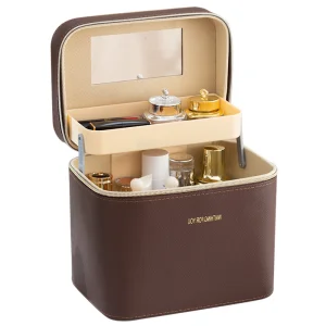 GREENSIDE High-End Ins Cosmetic Storage Box Women's Portable Large Capacity Leather Makeup Organizer Super Popular