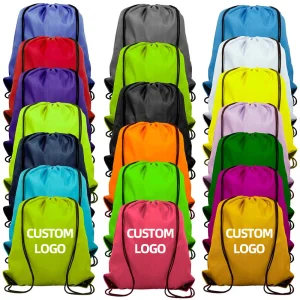 Custom Logo 420D Polyester Drawstring Backpack