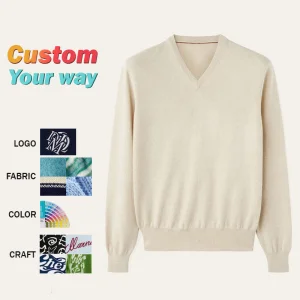 Factory Cotton Custom Knit Mens Cardigan Sweater Teenager Pullover Sweater Garment