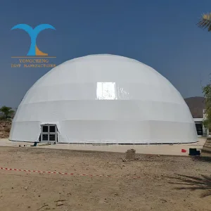 Big 6m Waterproof PVC Luxury Prefab Transparent Geodesic Dome Tent House Four-Season Desert Party Glamping Tent For Sale