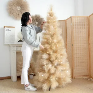 Original Design! Best Seller 6-FT Artificial Pampas Tree High Quality Fluffy Large Christmas Tree Indoor Outdoor Decoration