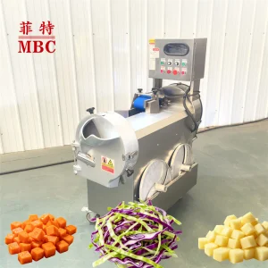 Máquina Industrial de Corte de Vegetais para Fatiar, Cortar em Cubos e Ralar Vegetais Folhosos e Raízes, Equipamento de Processamento para Uso em Fábrica de Alimentos