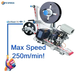 High Speed Automatic Head Label Applicator Label Dispenser Sticker Machine Labeling Equipment