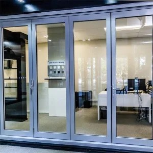 Aluminum Bi Folding Door Black Insulation Lowes Metal Aluminium Builders Hinges Grill Storm Doors with Bars Locks