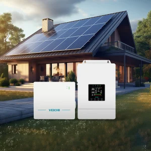 VEICHI 6kW Inverter Whole Residential Rooftop Energy Storage Complete Panel with Battery off Grid Home Solar Power System