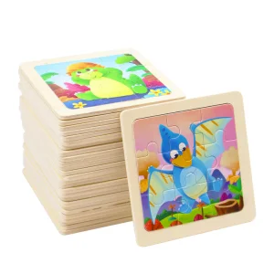 New Product Nine Small Wooden Puzzles Learning Toys Educational Learning Beech Wood Puzzle Boards Toy for Kids Boys &amp; Girls