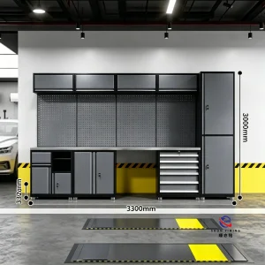 Versatile Modular Metal Workstation, Heavy Duty Steel Combined Workbench with Integrated Power Strip & LED