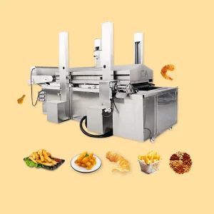 Máquina de Fritura Automática Equipamento Comercial Fritadeira Contínua Máquina de Rolos de Sorvete Frito Sistema de Purgação