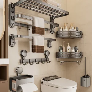 Modern Chrome Bathroom Towel Rack