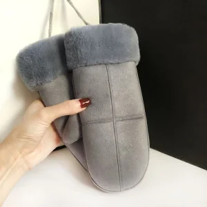 High Quality Custom Gloves Eco-Friendly Winter Mittens Fashionable Faux Suede Warm Ski Glove for Kids
