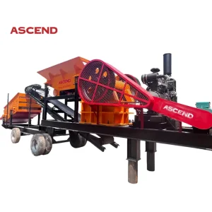 China Diesel engine mobile jaw crusher machine