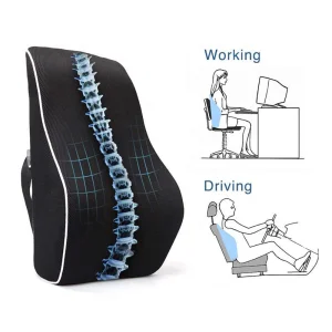JYM Car Back Support Pillow Chair Cooling Gel Memory Foam Lumbar Pillow