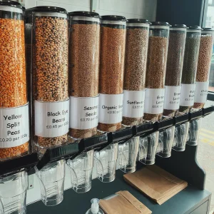 Factory BPA-free Wall Mount Grain Dispensador Candy Gravity Bin Coffee Bean Gravity Feed Dispenser Portion Control Dispenser