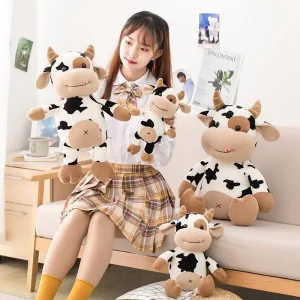 Preço de Atacado Personalizado para Crianças Bebês Infantes Pelúcia Design Personalizado Super Macio Animais Brinquedos Bonitos Adoráveis Desenhos Animados Bonecos de Pelúcia de Vaca Fornecedor
